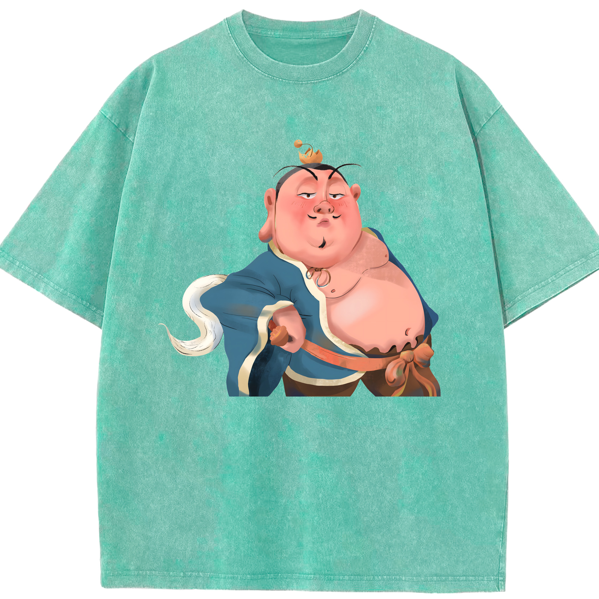 （画像用） Ne Zha 2 ナタ 魔童の大暴れ 綿100% ヴィンテージ風 半袖Tシャツ（フロントプリント）